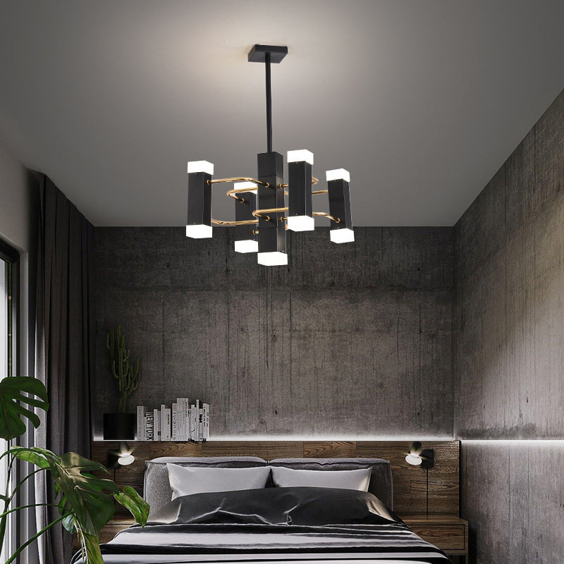 Black Sputnik Pendant Chandelier Modern 4/8 Heads Metal Suspension Light in 2 Color Light Clearhalo 'Ceiling Lights' 'Chandeliers' 'Modern Chandeliers' 'Modern' Lighting' 293912