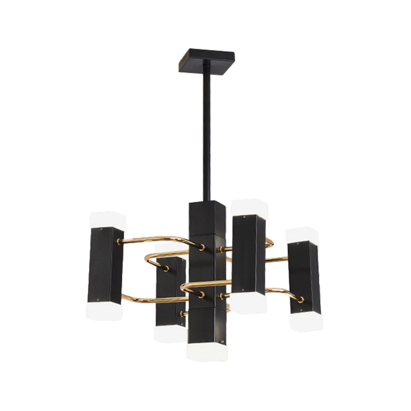 Black Sputnik Pendant Chandelier Modern 4/8 Heads Metal Suspension Light in 2 Color Light Clearhalo 'Ceiling Lights' 'Chandeliers' 'Modern Chandeliers' 'Modern' Lighting' 293913