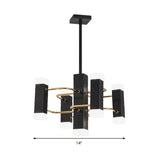 Black Sputnik Pendant Chandelier Modern 4/8 Heads Metal Suspension Light in 2 Color Light Clearhalo 'Ceiling Lights' 'Chandeliers' 'Modern Chandeliers' 'Modern' Lighting' 293914