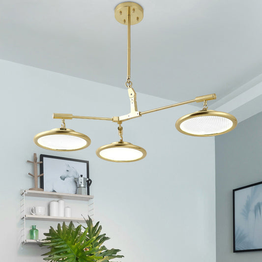 Gold Branch Chandelier Light Fixture Modern 3/5 Heads Pendant Light Kit in Warm/White Light 3 Gold White Clearhalo 'Ceiling Lights' 'Chandeliers' 'Modern Chandeliers' 'Modern' Lighting' 293953