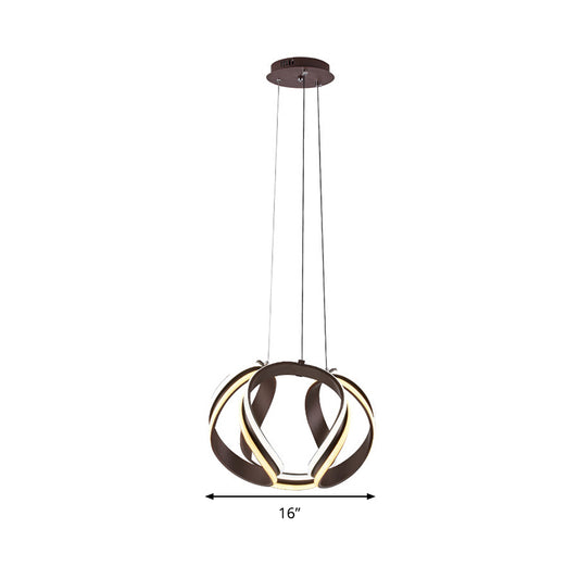 Abstract Chandelier Pendant Light Modern Metal Coffee LED Hanging Light Kit in Warm/White Light Clearhalo 'Ceiling Lights' 'Chandeliers' 'Modern Chandeliers' 'Modern' Lighting' 293981