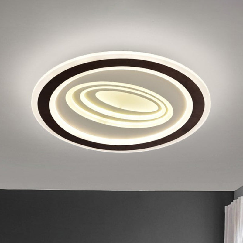 Rippled Flush Mount Ceiling Light Modern Stylish Acrylic LED Black and White Flush Light Fixture, Third Gear Black-White Clearhalo 'Ceiling Lights' 'Close To Ceiling Lights' 'Close to ceiling' 'Flush mount' Lighting' 294060