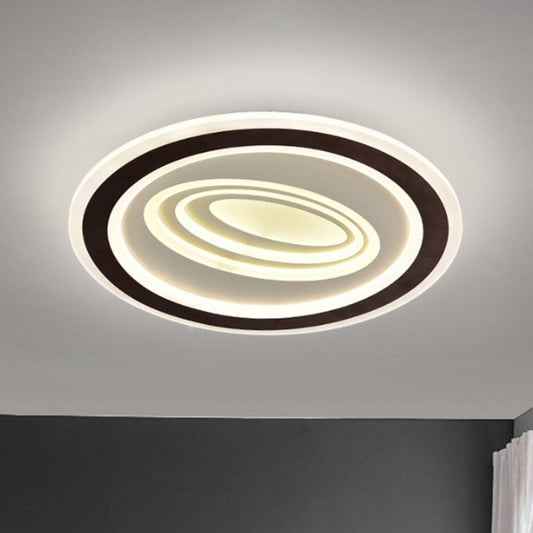 Rippled Flush Mount Ceiling Light Modern Stylish Acrylic LED Black and White Flush Light Fixture, Third Gear Black-White Clearhalo 'Ceiling Lights' 'Close To Ceiling Lights' 'Close to ceiling' 'Flush mount' Lighting' 294060