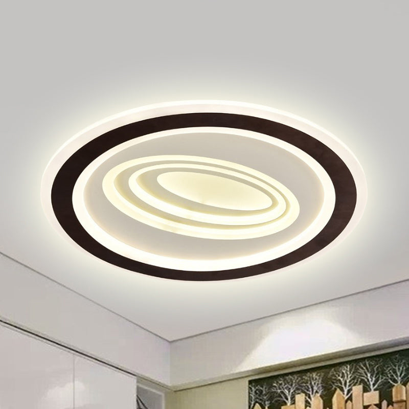 Rippled Flush Mount Ceiling Light Modern Stylish Acrylic LED Black and White Flush Light Fixture, Third Gear Clearhalo 'Ceiling Lights' 'Close To Ceiling Lights' 'Close to ceiling' 'Flush mount' Lighting' 294061