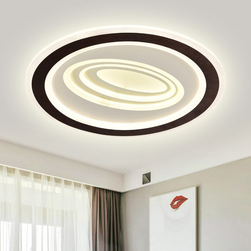 Rippled Flush Mount Ceiling Light Modern Stylish Acrylic LED Black and White Flush Light Fixture, Third Gear Clearhalo 'Ceiling Lights' 'Close To Ceiling Lights' 'Close to ceiling' 'Flush mount' Lighting' 294062