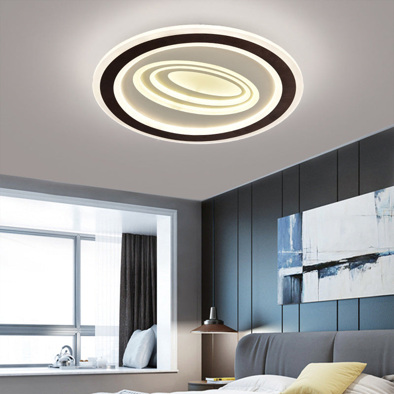 Rippled Flush Mount Ceiling Light Modern Stylish Acrylic LED Black and White Flush Light Fixture, Third Gear Clearhalo 'Ceiling Lights' 'Close To Ceiling Lights' 'Close to ceiling' 'Flush mount' Lighting' 294063