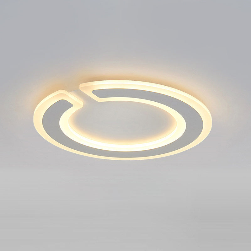 16.5"/20.5" Dia Gap Round Ceiling Lamp Simple Style High Penetrated Acrylic LED White Flushmount Lighting in Warm/White/Natural Light Clearhalo 'Ceiling Lights' 'Close To Ceiling Lights' 'Close to ceiling' 'Flush mount' Lighting' 294092