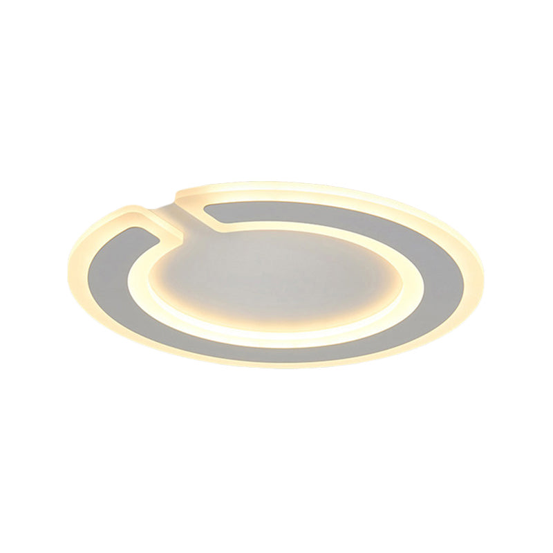 16.5"/20.5" Dia Gap Round Ceiling Lamp Simple Style High Penetrated Acrylic LED White Flushmount Lighting in Warm/White/Natural Light Clearhalo 'Ceiling Lights' 'Close To Ceiling Lights' 'Close to ceiling' 'Flush mount' Lighting' 294094