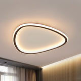 15"/19" W Teardrop Metal Flush Light Minimalist Black LED Ceiling Mount Light in Warm/White/3 Color Light Clearhalo 'Ceiling Lights' 'Close To Ceiling Lights' 'Close to ceiling' 'Flush mount' Lighting' 294099