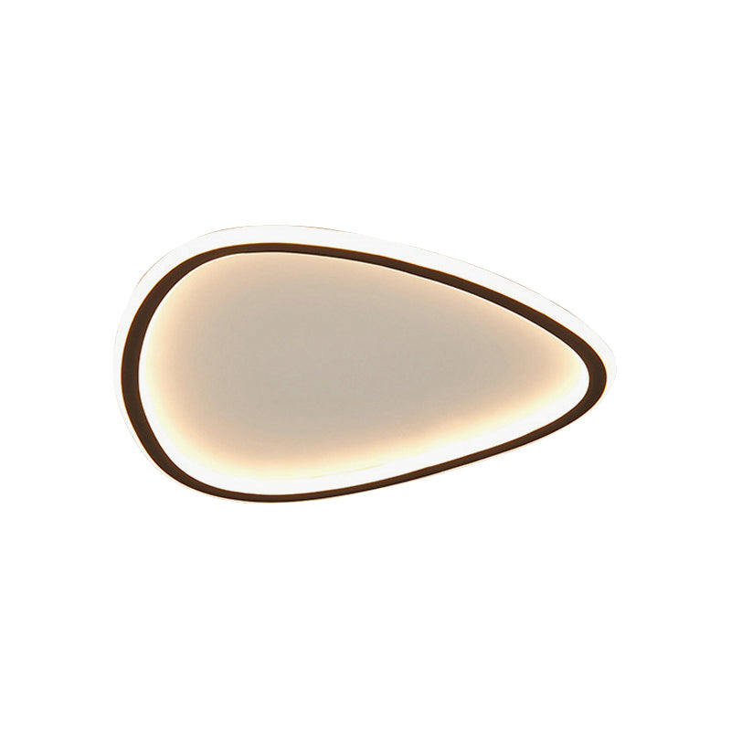 15"/19" W Teardrop Metal Flush Light Minimalist Black LED Ceiling Mount Light in Warm/White/3 Color Light Clearhalo 'Ceiling Lights' 'Close To Ceiling Lights' 'Close to ceiling' 'Flush mount' Lighting' 294101