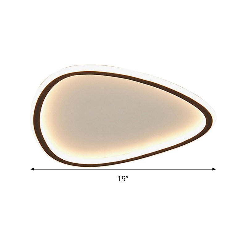 15"/19" W Teardrop Metal Flush Light Minimalist Black LED Ceiling Mount Light in Warm/White/3 Color Light Clearhalo 'Ceiling Lights' 'Close To Ceiling Lights' 'Close to ceiling' 'Flush mount' Lighting' 294103