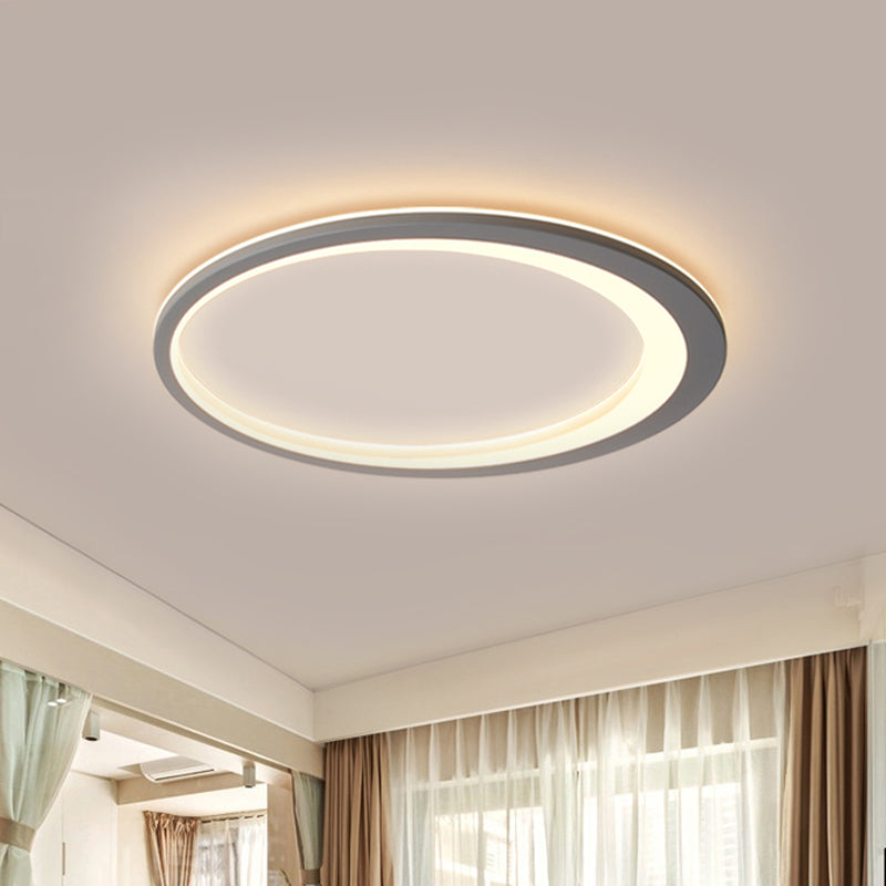 12"/16"/19.5" W Grey Oval Ring Ceiling Light Nordic Style LED Metallic Flush Mount Lamp in Warm/White/3 Color Light Clearhalo 'Ceiling Lights' 'Close To Ceiling Lights' 'Close to ceiling' 'Flush mount' Lighting' 294112