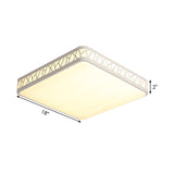 Square Box Flush Ceiling Light Contemporary Metallic Integrated LED Flushmount in White Clearhalo 'Ceiling Lights' 'Close To Ceiling Lights' 'Close to ceiling' 'Flush mount' Lighting' 294136