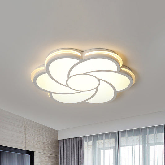 Modern Stylish White Petal Flush Lighting Acrylic Shade LED Living Room Ceiling Lamp in White/3 Color Light White Clearhalo 'Ceiling Lights' 'Close To Ceiling Lights' 'Close to ceiling' 'Flush mount' Lighting' 294144