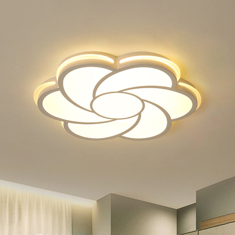 Modern Stylish White Petal Flush Lighting Acrylic Shade LED Living Room Ceiling Lamp in White/3 Color Light Clearhalo 'Ceiling Lights' 'Close To Ceiling Lights' 'Close to ceiling' 'Flush mount' Lighting' 294145