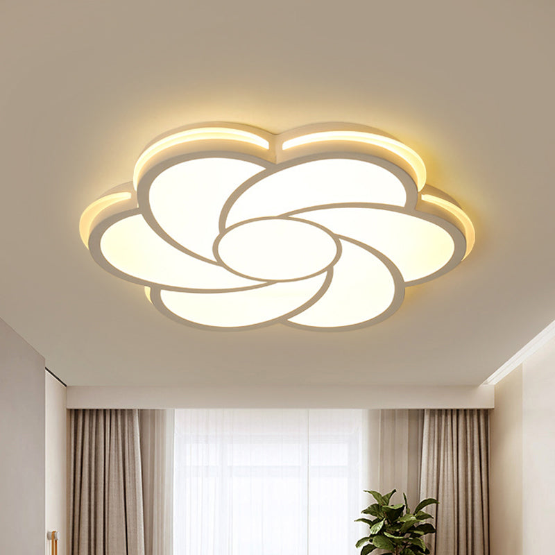 Modern Stylish White Petal Flush Lighting Acrylic Shade LED Living Room Ceiling Lamp in White/3 Color Light Clearhalo 'Ceiling Lights' 'Close To Ceiling Lights' 'Close to ceiling' 'Flush mount' Lighting' 294146