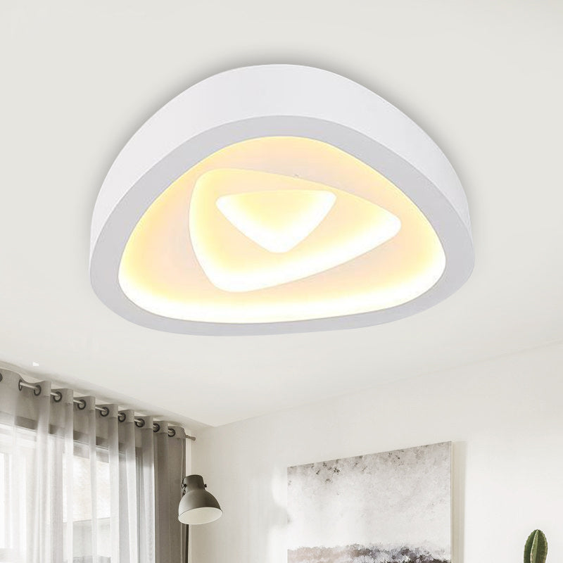 Nordic Style Triangle Ceiling Flush Light 16.5" 19"/20.5" W Acrylic White LED Indoor Lighting in Warm/White/Remote Control Stepless Dimming White Clearhalo 'Ceiling Lights' 'Close To Ceiling Lights' 'Close to ceiling' 'Flush mount' Lighting' 294194