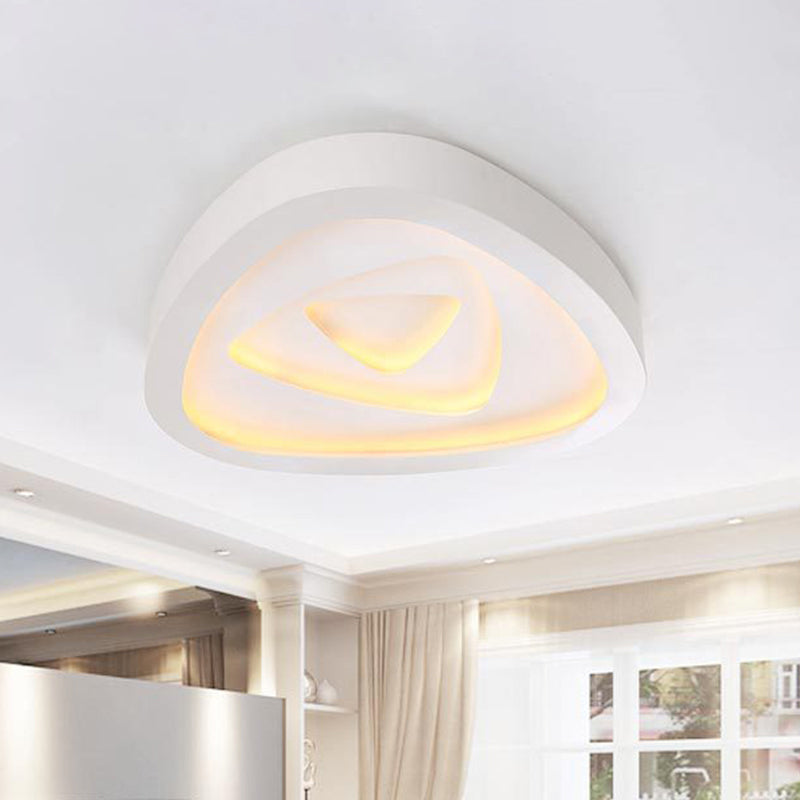 Nordic Style Triangle Ceiling Flush Light 16.5" 19"/20.5" W Acrylic White LED Indoor Lighting in Warm/White/Remote Control Stepless Dimming Clearhalo 'Ceiling Lights' 'Close To Ceiling Lights' 'Close to ceiling' 'Flush mount' Lighting' 294196