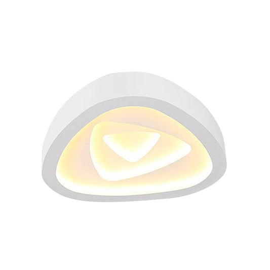 Nordic Style Triangle Ceiling Flush Light 16.5" 19"/20.5" W Acrylic White LED Indoor Lighting in Warm/White/Remote Control Stepless Dimming Clearhalo 'Ceiling Lights' 'Close To Ceiling Lights' 'Close to ceiling' 'Flush mount' Lighting' 294198