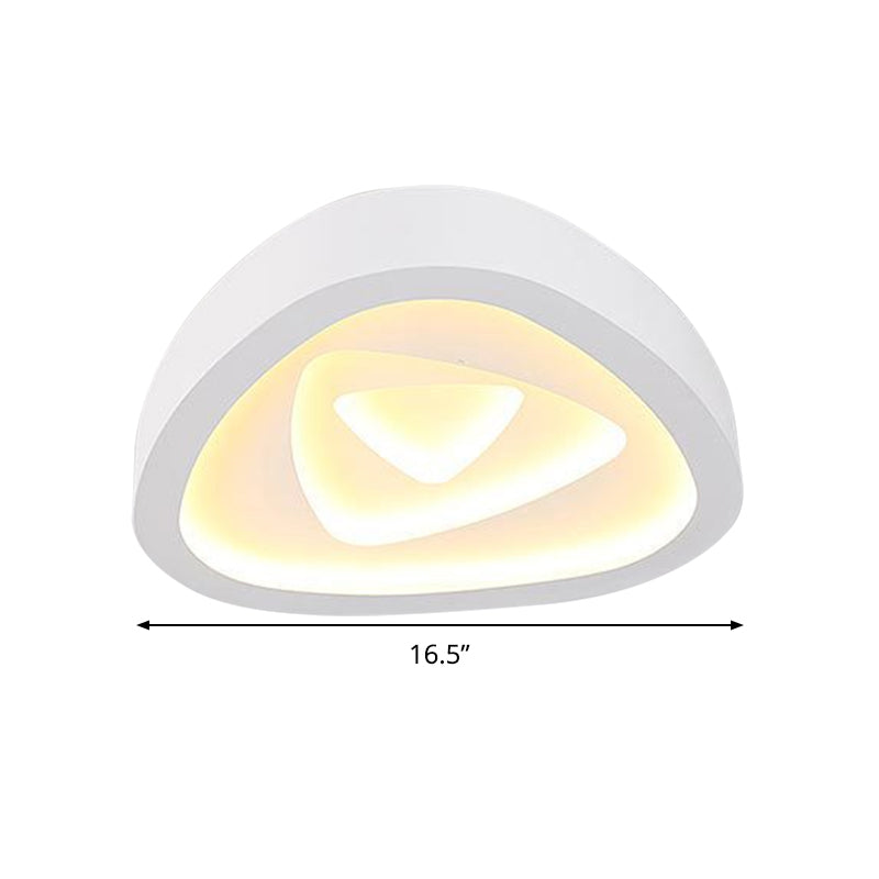 Nordic Style Triangle Ceiling Flush Light 16.5" 19"/20.5" W Acrylic White LED Indoor Lighting in Warm/White/Remote Control Stepless Dimming Clearhalo 'Ceiling Lights' 'Close To Ceiling Lights' 'Close to ceiling' 'Flush mount' Lighting' 294199