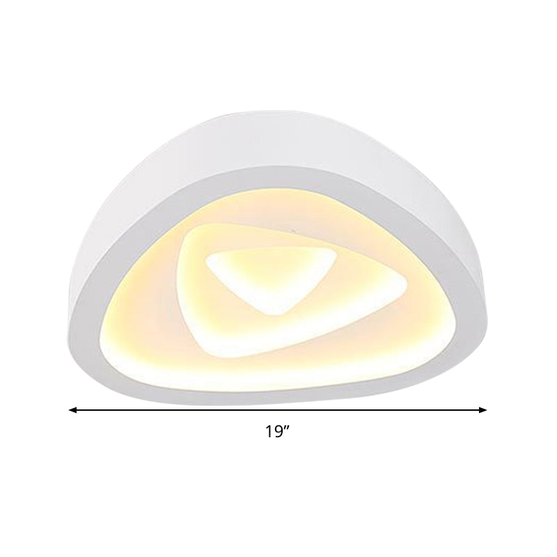 Nordic Style Triangle Ceiling Flush Light 16.5" 19"/20.5" W Acrylic White LED Indoor Lighting in Warm/White/Remote Control Stepless Dimming Clearhalo 'Ceiling Lights' 'Close To Ceiling Lights' 'Close to ceiling' 'Flush mount' Lighting' 294200