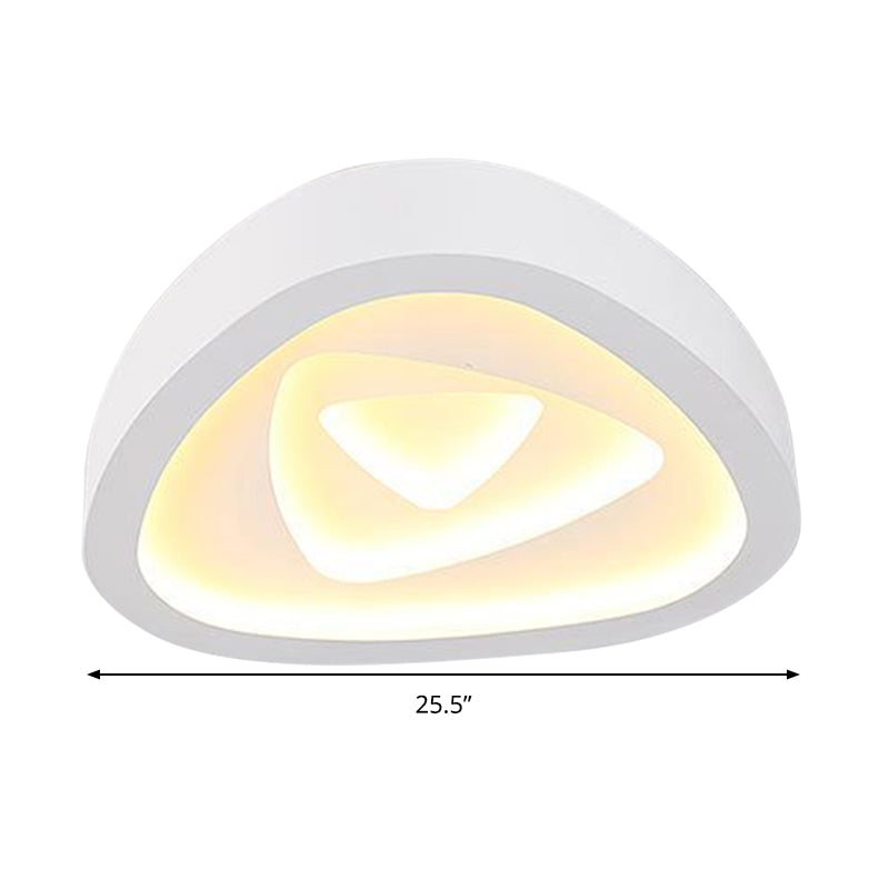 Nordic Style Triangle Ceiling Flush Light 16.5" 19"/20.5" W Acrylic White LED Indoor Lighting in Warm/White/Remote Control Stepless Dimming Clearhalo 'Ceiling Lights' 'Close To Ceiling Lights' 'Close to ceiling' 'Flush mount' Lighting' 294202