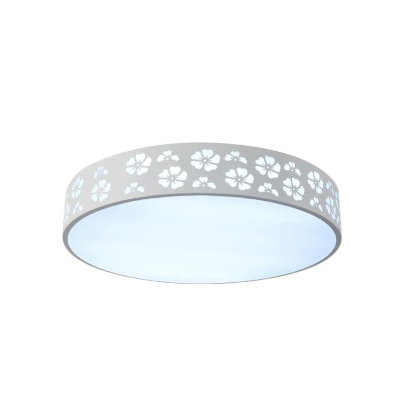 12"/16"/19.5" W Carved Flower Flush Light Modernity Metallic LED White Ceiling Lamp in Warm/White Light Clearhalo 'Ceiling Lights' 'Close To Ceiling Lights' 'Close to ceiling' 'Flush mount' Lighting' 294208