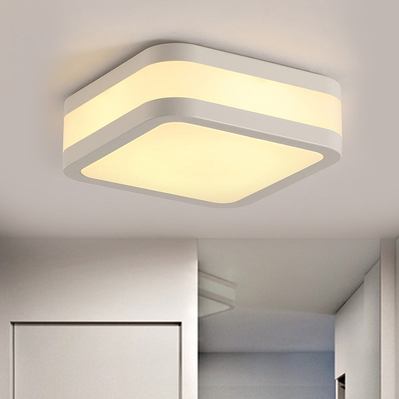 Black/White Cuboid Flush Ceiling Light Simple Style Acrylic LED Ceiling Lamp in Warm/White Light White Warm Clearhalo 'Ceiling Lights' 'Close To Ceiling Lights' 'Close to ceiling' 'Flush mount' Lighting' 294234