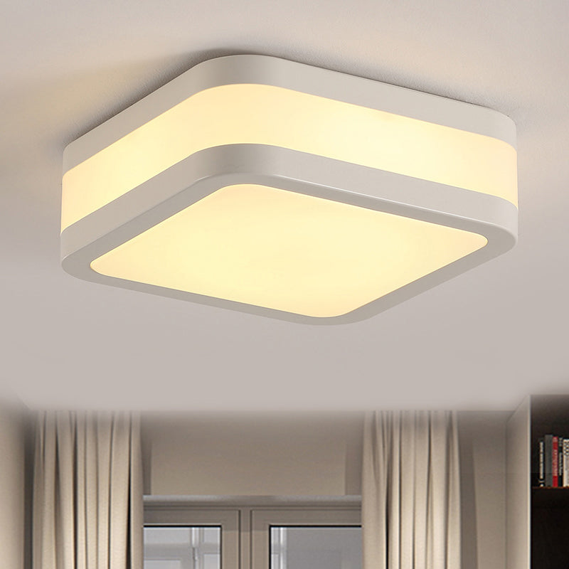 Black/White Cuboid Flush Ceiling Light Simple Style Acrylic LED Ceiling Lamp in Warm/White Light Clearhalo 'Ceiling Lights' 'Close To Ceiling Lights' 'Close to ceiling' 'Flush mount' Lighting' 294235