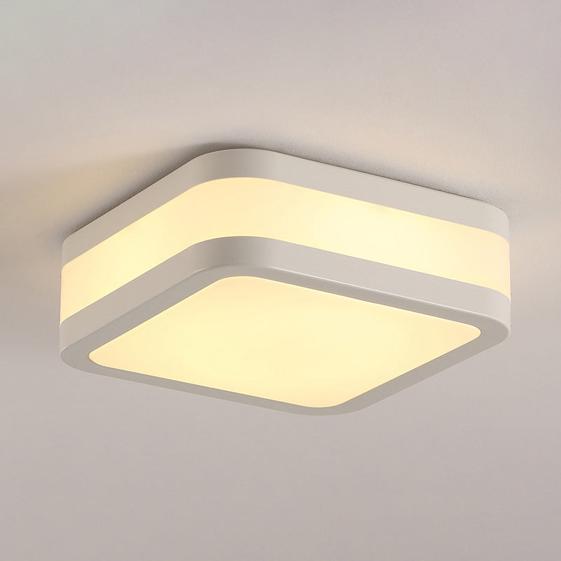 Black/White Cuboid Flush Ceiling Light Simple Style Acrylic LED Ceiling Lamp in Warm/White Light Clearhalo 'Ceiling Lights' 'Close To Ceiling Lights' 'Close to ceiling' 'Flush mount' Lighting' 294236