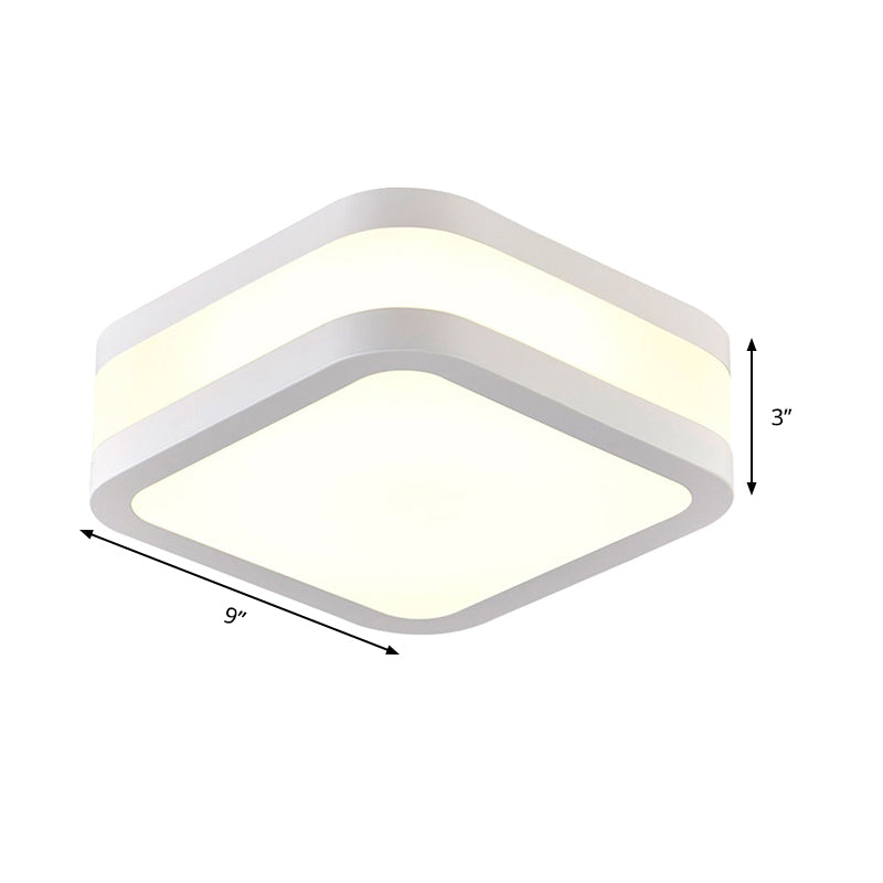 Black/White Cuboid Flush Ceiling Light Simple Style Acrylic LED Ceiling Lamp in Warm/White Light Clearhalo 'Ceiling Lights' 'Close To Ceiling Lights' 'Close to ceiling' 'Flush mount' Lighting' 294239