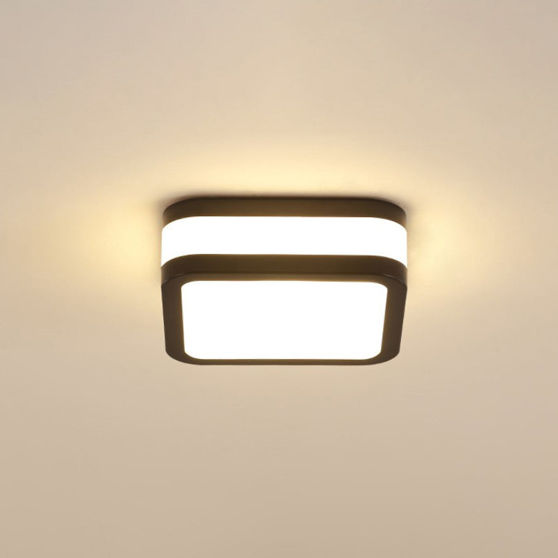 Black/White Cuboid Flush Ceiling Light Simple Style Acrylic LED Ceiling Lamp in Warm/White Light Clearhalo 'Ceiling Lights' 'Close To Ceiling Lights' 'Close to ceiling' 'Flush mount' Lighting' 294242