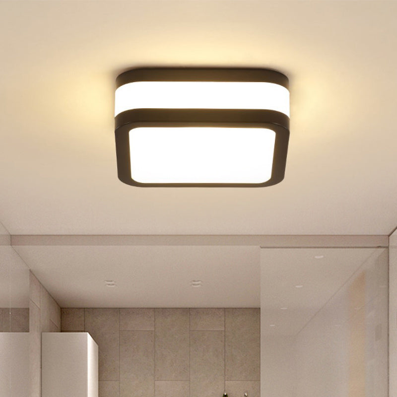 Black/White Cuboid Flush Ceiling Light Simple Style Acrylic LED Ceiling Lamp in Warm/White Light Clearhalo 'Ceiling Lights' 'Close To Ceiling Lights' 'Close to ceiling' 'Flush mount' Lighting' 294243