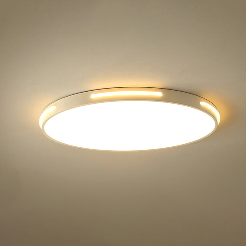 23"/27" Dia White Thin Round Flush Lamp Simple Style LED Acrylic Ceiling Light Fixture in Warm/White/3 Color Light White Clearhalo 'Ceiling Lights' 'Close To Ceiling Lights' 'Close to ceiling' 'Flush mount' Lighting' 294255