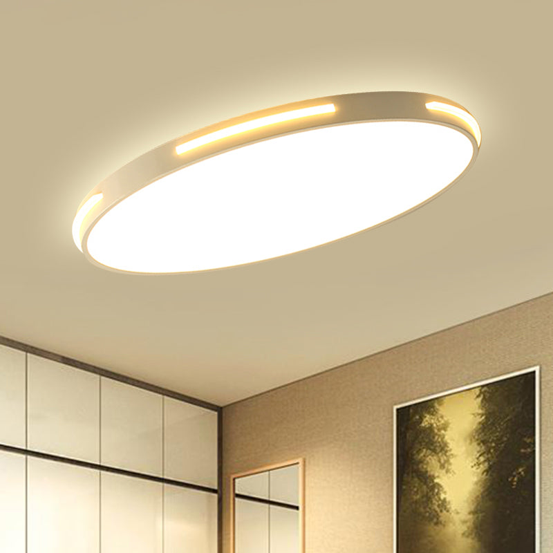 23"/27" Dia White Thin Round Flush Lamp Simple Style LED Acrylic Ceiling Light Fixture in Warm/White/3 Color Light Clearhalo 'Ceiling Lights' 'Close To Ceiling Lights' 'Close to ceiling' 'Flush mount' Lighting' 294257