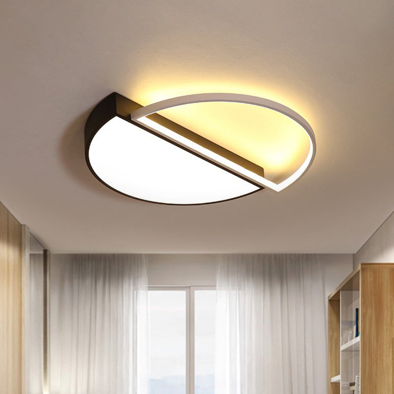 Splicing Round Flush Mount Ceiling Light Modernity Metal LED Black/White Flush Lamp in Warm/White Light/Remote Control Stepless Dimming, 18"/21.5" W Clearhalo 'Ceiling Lights' 'Close To Ceiling Lights' 'Close to ceiling' 'Flush mount' Lighting' 294271