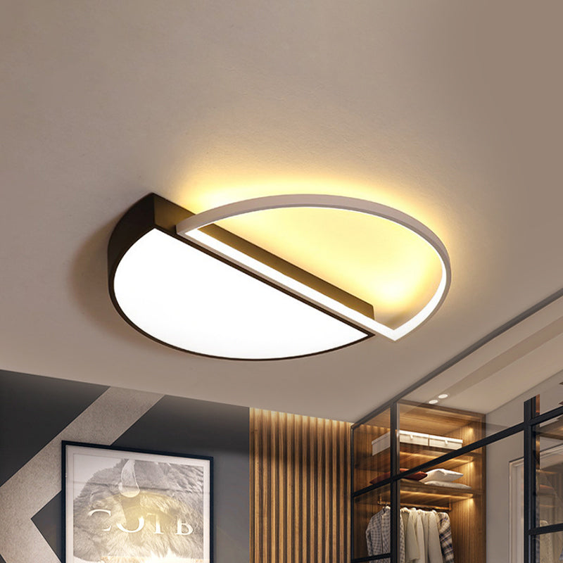 Splicing Round Flush Mount Ceiling Light Modernity Metal LED Black/White Flush Lamp in Warm/White Light/Remote Control Stepless Dimming, 18"/21.5" W Clearhalo 'Ceiling Lights' 'Close To Ceiling Lights' 'Close to ceiling' 'Flush mount' Lighting' 294272