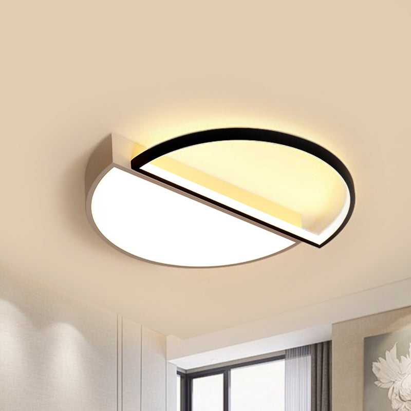 Splicing Round Flush Mount Ceiling Light Modernity Metal LED Black/White Flush Lamp in Warm/White Light/Remote Control Stepless Dimming, 18"/21.5" W Clearhalo 'Ceiling Lights' 'Close To Ceiling Lights' 'Close to ceiling' 'Flush mount' Lighting' 294278