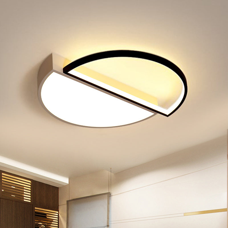 Splicing Round Flush Mount Ceiling Light Modernity Metal LED Black/White Flush Lamp in Warm/White Light/Remote Control Stepless Dimming, 18"/21.5" W Clearhalo 'Ceiling Lights' 'Close To Ceiling Lights' 'Close to ceiling' 'Flush mount' Lighting' 294279