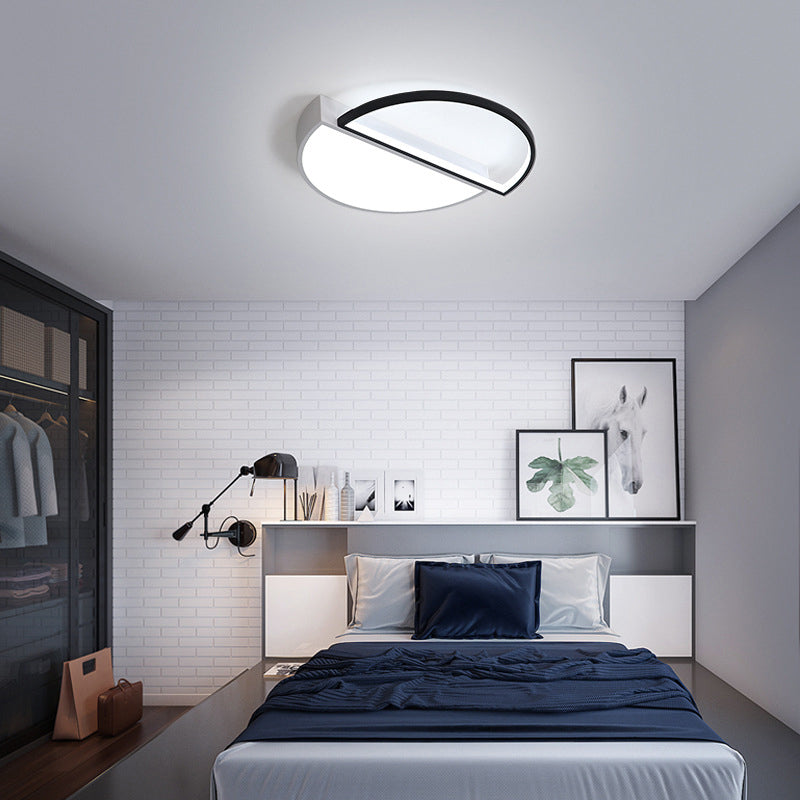 Splicing Round Flush Mount Ceiling Light Modernity Metal LED Black/White Flush Lamp in Warm/White Light/Remote Control Stepless Dimming, 18"/21.5" W White White Clearhalo 'Ceiling Lights' 'Close To Ceiling Lights' 'Close to ceiling' 'Flush mount' Lighting' 294280