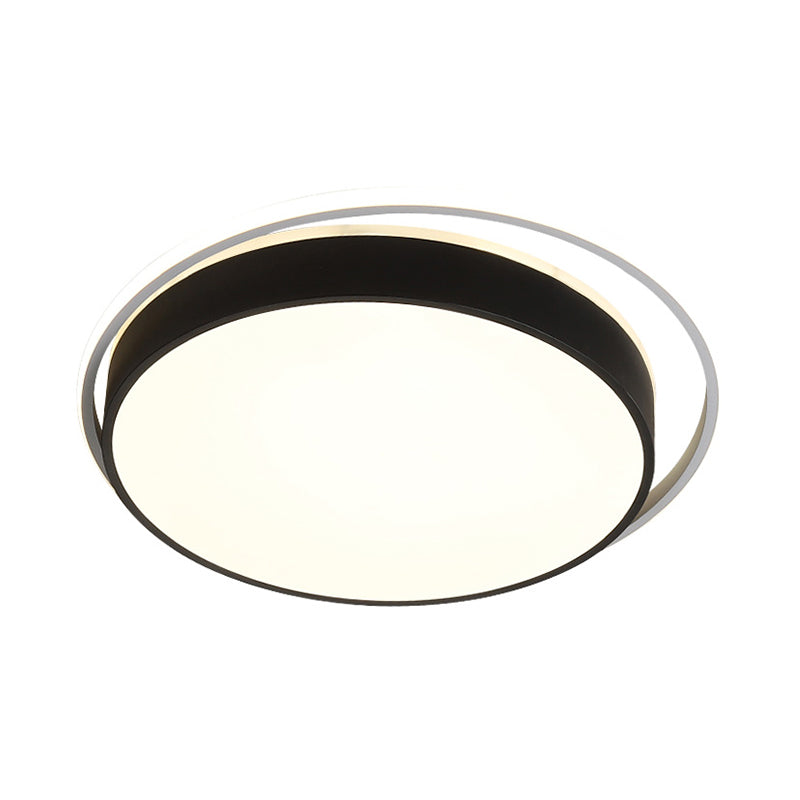 Black/Gold Round Flush Mount Light 10"/18"/21.5" W Simple Acrylic LED Ceiling Lighting in Warm/White Light/Remote Control Stepless Dimming Clearhalo 'Ceiling Lights' 'Close To Ceiling Lights' 'Close to ceiling' 'Flush mount' Lighting' 294289