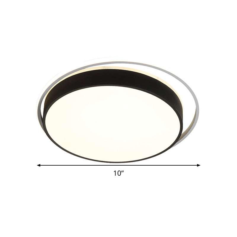 Black/Gold Round Flush Mount Light 10"/18"/21.5" W Simple Acrylic LED Ceiling Lighting in Warm/White Light/Remote Control Stepless Dimming Clearhalo 'Ceiling Lights' 'Close To Ceiling Lights' 'Close to ceiling' 'Flush mount' Lighting' 294290