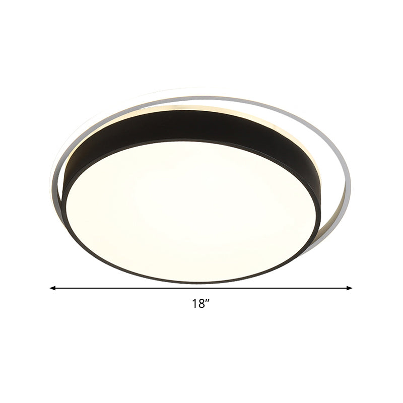 Black/Gold Round Flush Mount Light 10"/18"/21.5" W Simple Acrylic LED Ceiling Lighting in Warm/White Light/Remote Control Stepless Dimming Clearhalo 'Ceiling Lights' 'Close To Ceiling Lights' 'Close to ceiling' 'Flush mount' Lighting' 294291