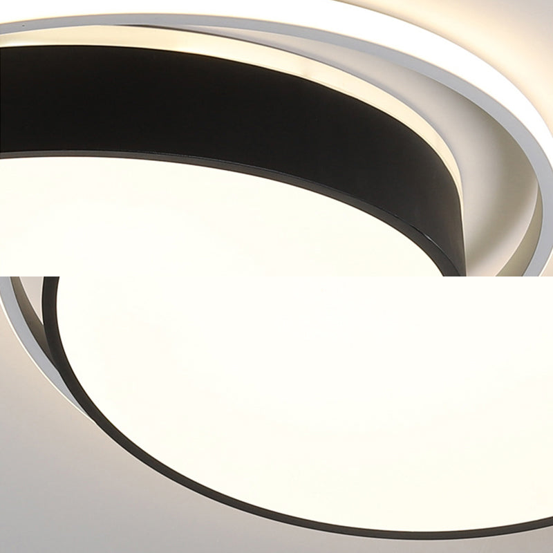 Black/Gold Round Flush Mount Light 10"/18"/21.5" W Simple Acrylic LED Ceiling Lighting in Warm/White Light/Remote Control Stepless Dimming Clearhalo 'Ceiling Lights' 'Close To Ceiling Lights' 'Close to ceiling' 'Flush mount' Lighting' 294293