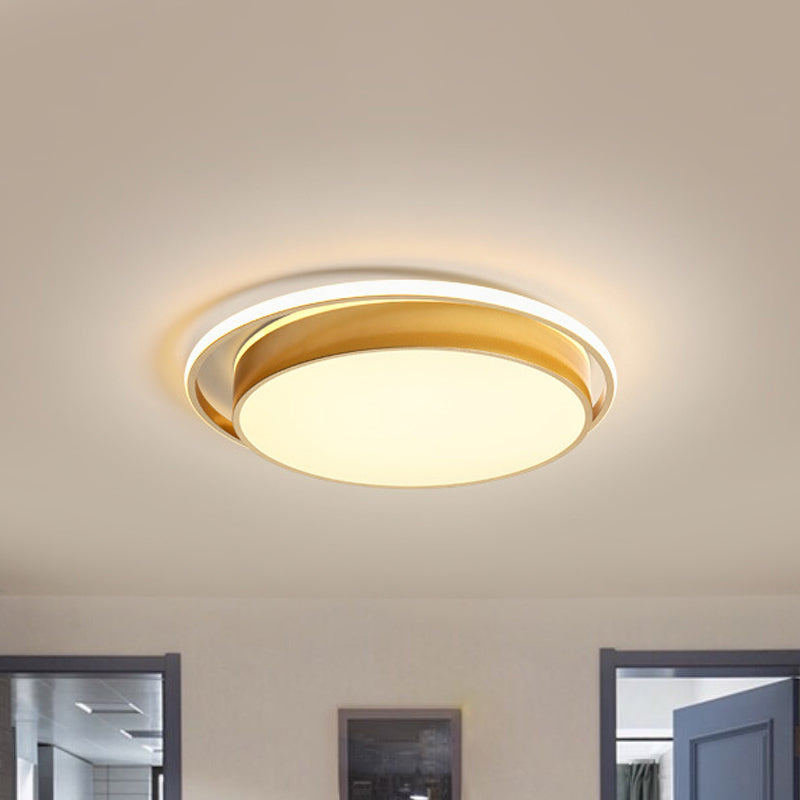 Black/Gold Round Flush Mount Light 10"/18"/21.5" W Simple Acrylic LED Ceiling Lighting in Warm/White Light/Remote Control Stepless Dimming Clearhalo 'Ceiling Lights' 'Close To Ceiling Lights' 'Close to ceiling' 'Flush mount' Lighting' 294295