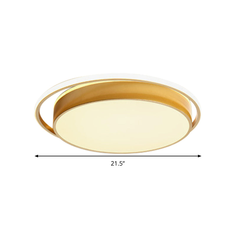 Black/Gold Round Flush Mount Light 10"/18"/21.5" W Simple Acrylic LED Ceiling Lighting in Warm/White Light/Remote Control Stepless Dimming Clearhalo 'Ceiling Lights' 'Close To Ceiling Lights' 'Close to ceiling' 'Flush mount' Lighting' 294300