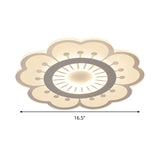 Flower Ceiling Fixture Contemporary Acrylic White 16.5"/20.5" Wide LED Flush Mount Lighting, Warm/White/3 Color Light Clearhalo 'Ceiling Lights' 'Close To Ceiling Lights' 'Close to ceiling' 'Flush mount' Lighting' 294335