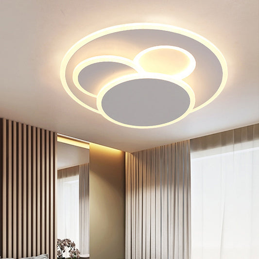 Round Acrylic Flush Mount Lamp Simple Style White LED Ceiling Lamp in Warm/White Light White Clearhalo 'Ceiling Lights' 'Close To Ceiling Lights' 'Close to ceiling' 'Flush mount' Lighting' 294337