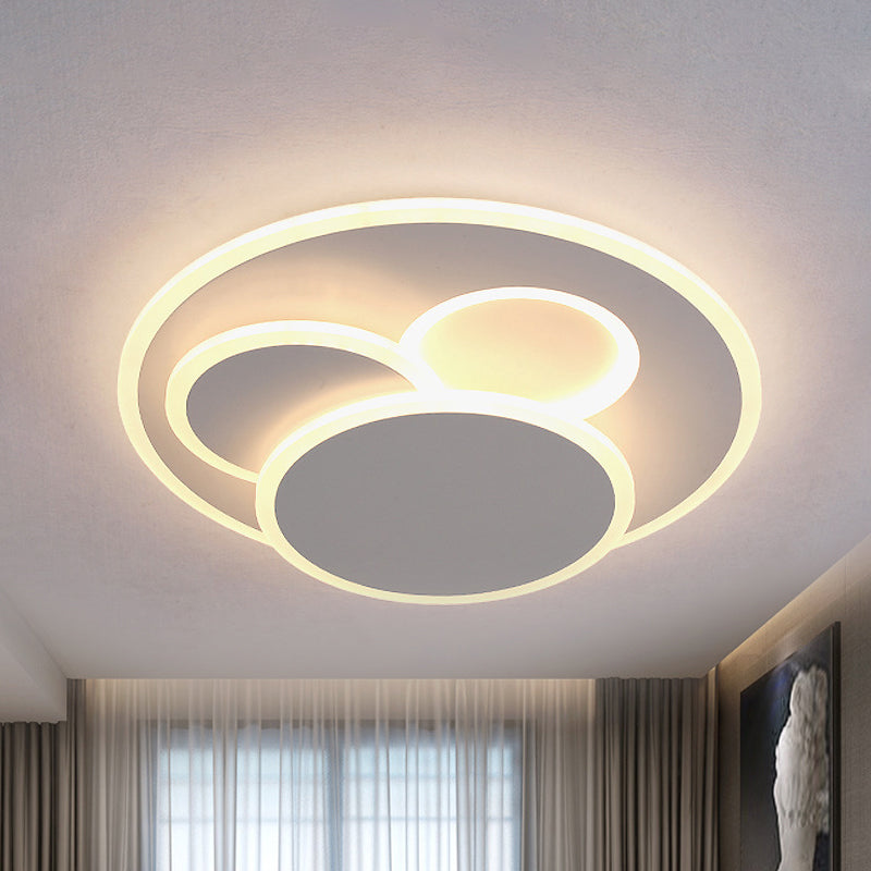 Round Acrylic Flush Mount Lamp Simple Style White LED Ceiling Lamp in Warm/White Light Clearhalo 'Ceiling Lights' 'Close To Ceiling Lights' 'Close to ceiling' 'Flush mount' Lighting' 294338