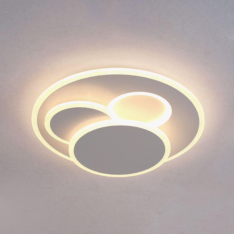 Round Acrylic Flush Mount Lamp Simple Style White LED Ceiling Lamp in Warm/White Light Clearhalo 'Ceiling Lights' 'Close To Ceiling Lights' 'Close to ceiling' 'Flush mount' Lighting' 294339